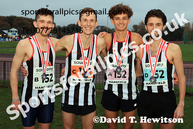 Senior Mens 2024 National Cross Country Relays, Berry Hill Park, Mansfield.   Photo: David T. Hewitson/Sports for All Pics
